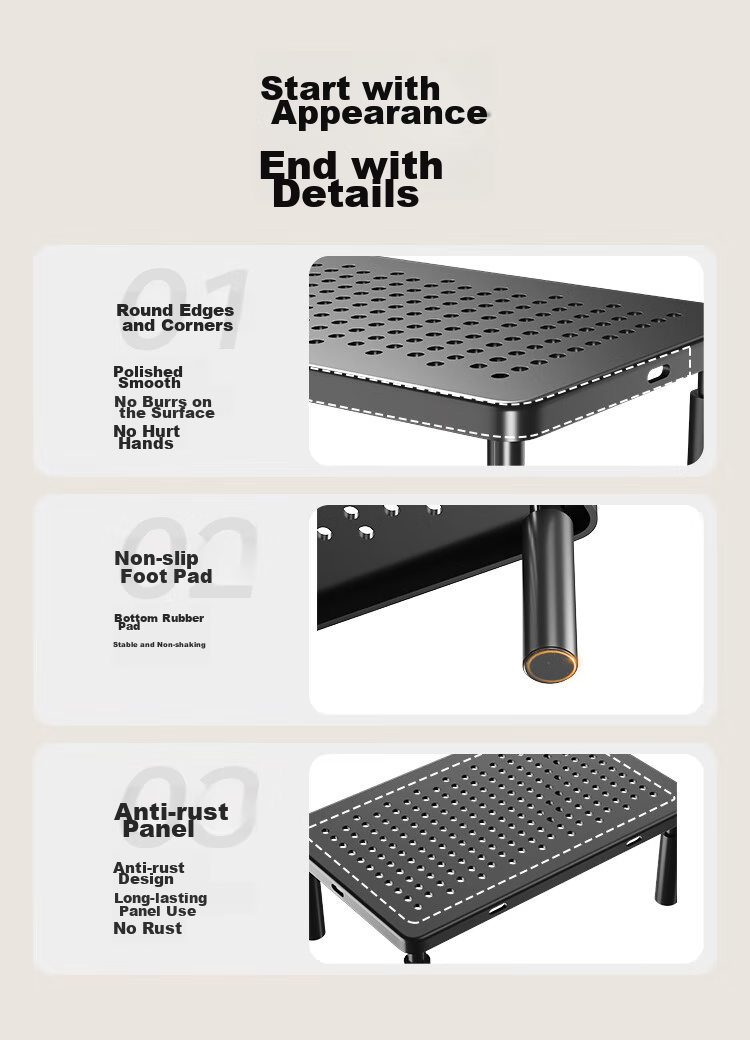 ATSCORE Monitor Riser Stand, Laptop Stand, Laptop Cooler, Desktop Computer Monitor Desk Keyboard Storage Base Storage Rack 9