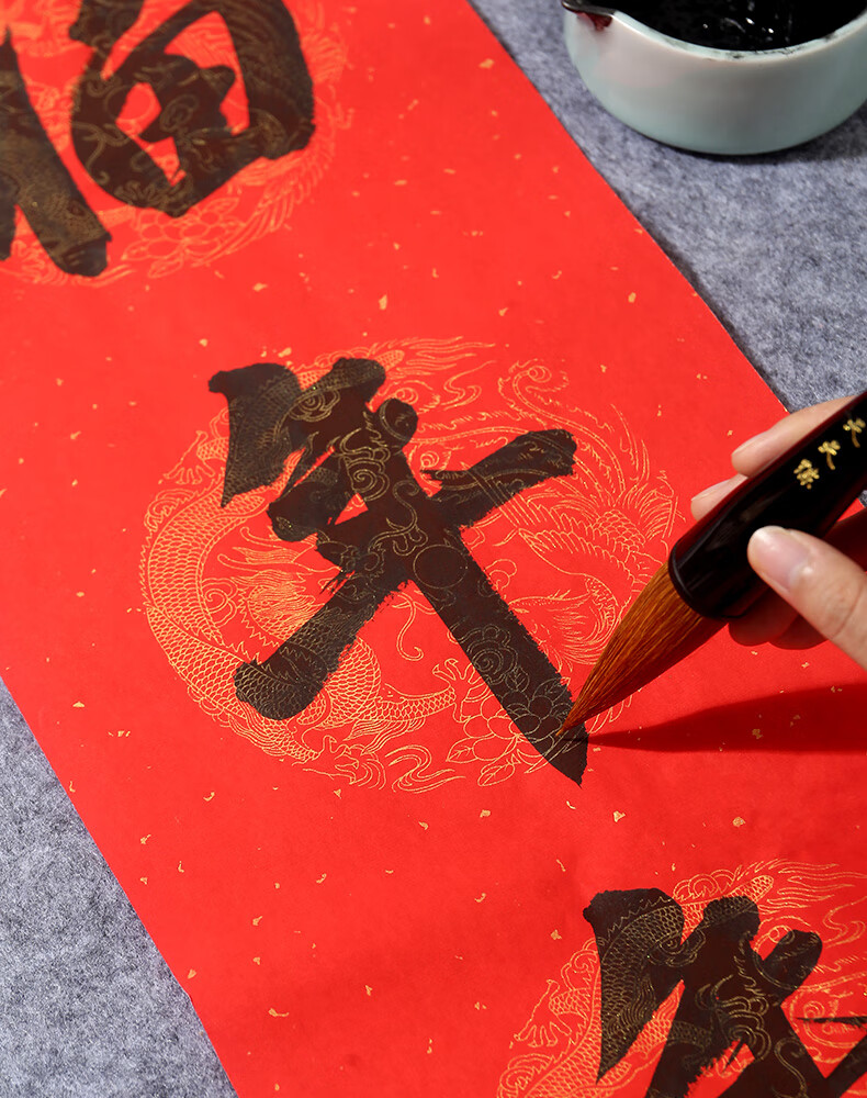 TT Wuli Wolf Hair Brush, Large Calligraphy Brush for Writing Exam Questions, Chinese Painting, Fu Character, Dou Fang Wolf Hair Large Size Brush TN-9004 2