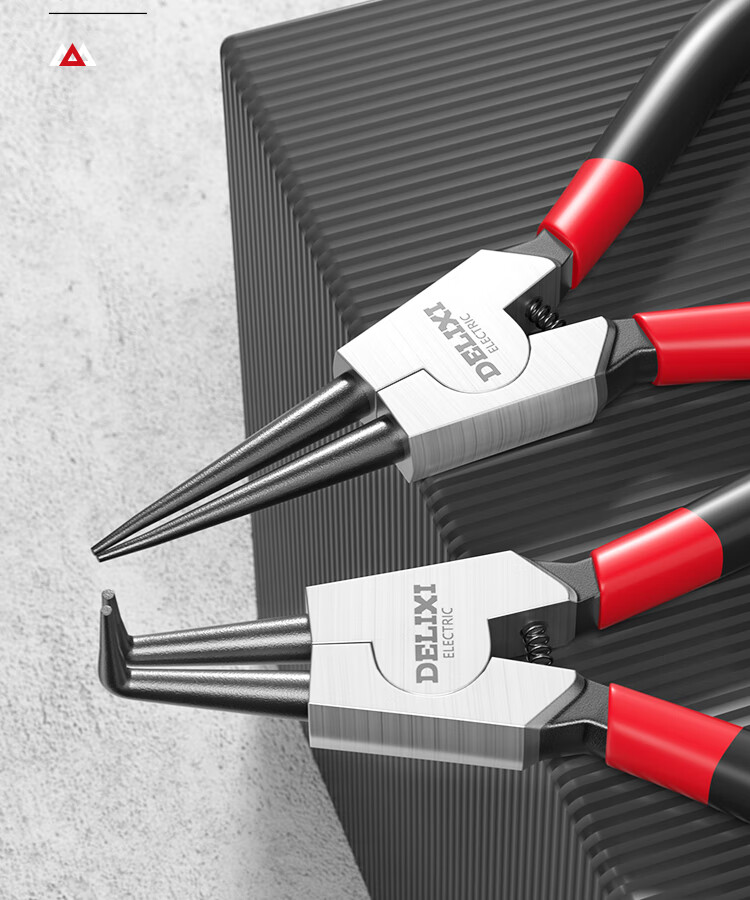 DELIXI ELECTRIC Spring Pliers Set, Internal And External Use, Four-Piece Set, Ring Pliers, Expansion Pliers, 7-Inch Spring Pliers Set 10