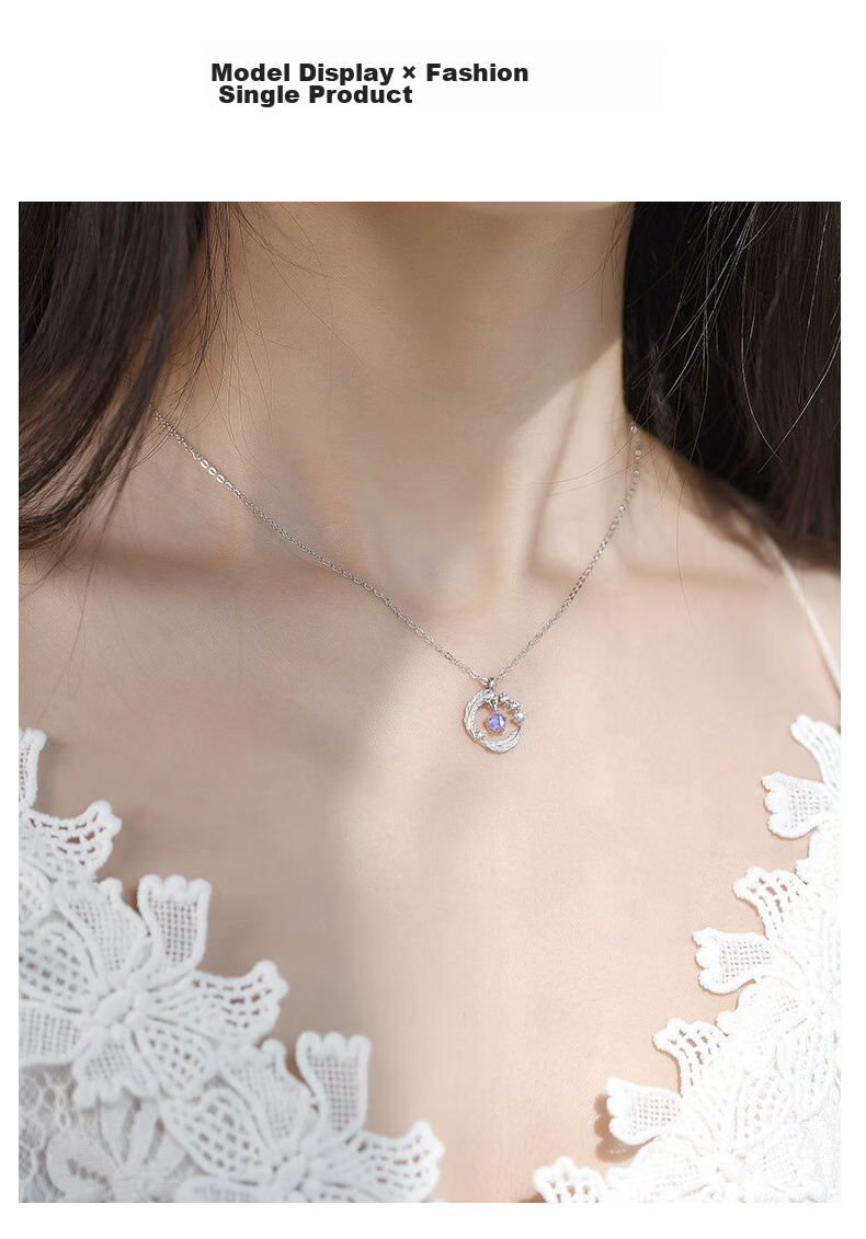 MANHE S925 Silver Necklace for Women, 2026 New Style, Luxurious High-End Collarbone Chain, Birthday Gift for Wife Or Girlfriend 3