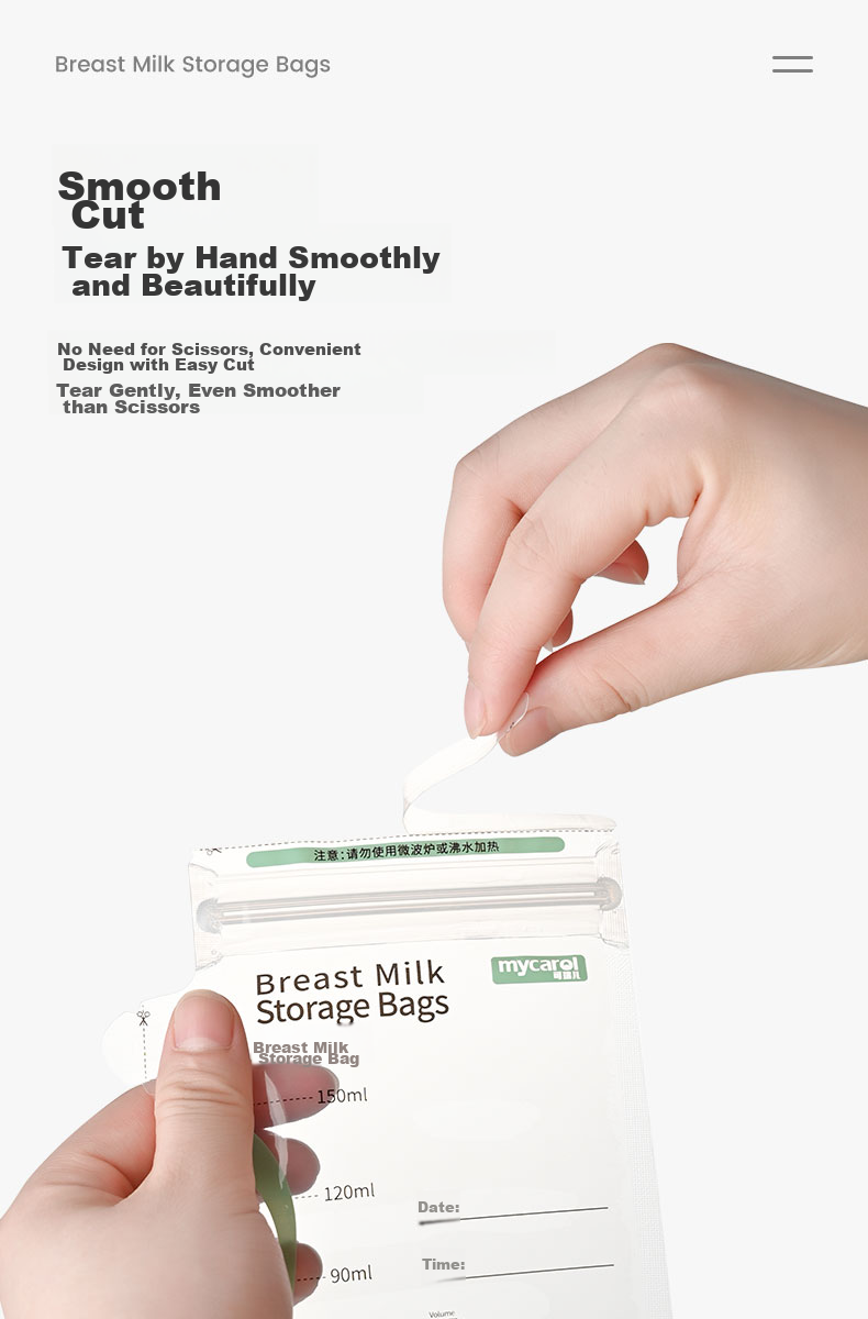 MyCarol Bottle Storage Bags for Breast Milk, Disposable Milk Powder Dispensing Bags for Baby Food Storage, 100ml*32 Pieces 7