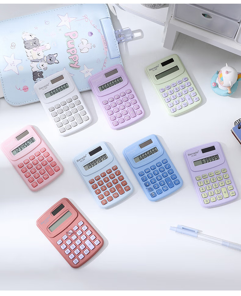 Shaonianban Calculator, Portable Silent Mini Cute Small for Primary And Middle School Students, Specialized for Accounting And Exams, Math Calculation Mini 8-Digit, Macaron Blue Color 12