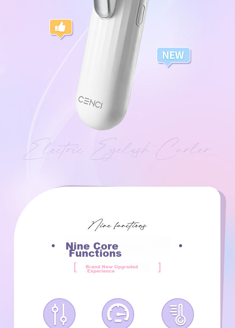 CENCI Electric Eyelash Curler, Fourth Generation, Heated Eyelash Curling Tool, Long-Lasting Shaping, Rechargeable Gift for Wome 3