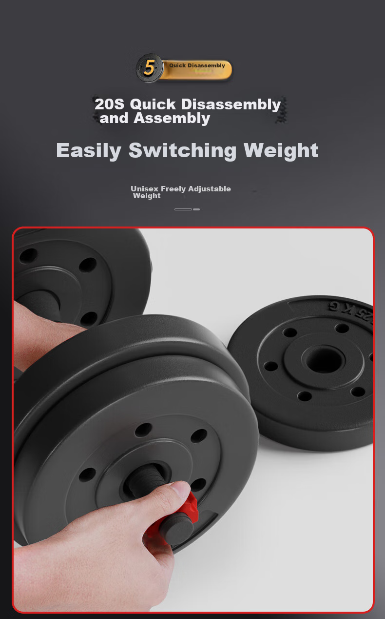XTEP Dumbbell And Barbell Fitness Equipment Set for Men And Women, Adjustable And Detachable Home Weightlifting Training Kit with 15KG*2 12