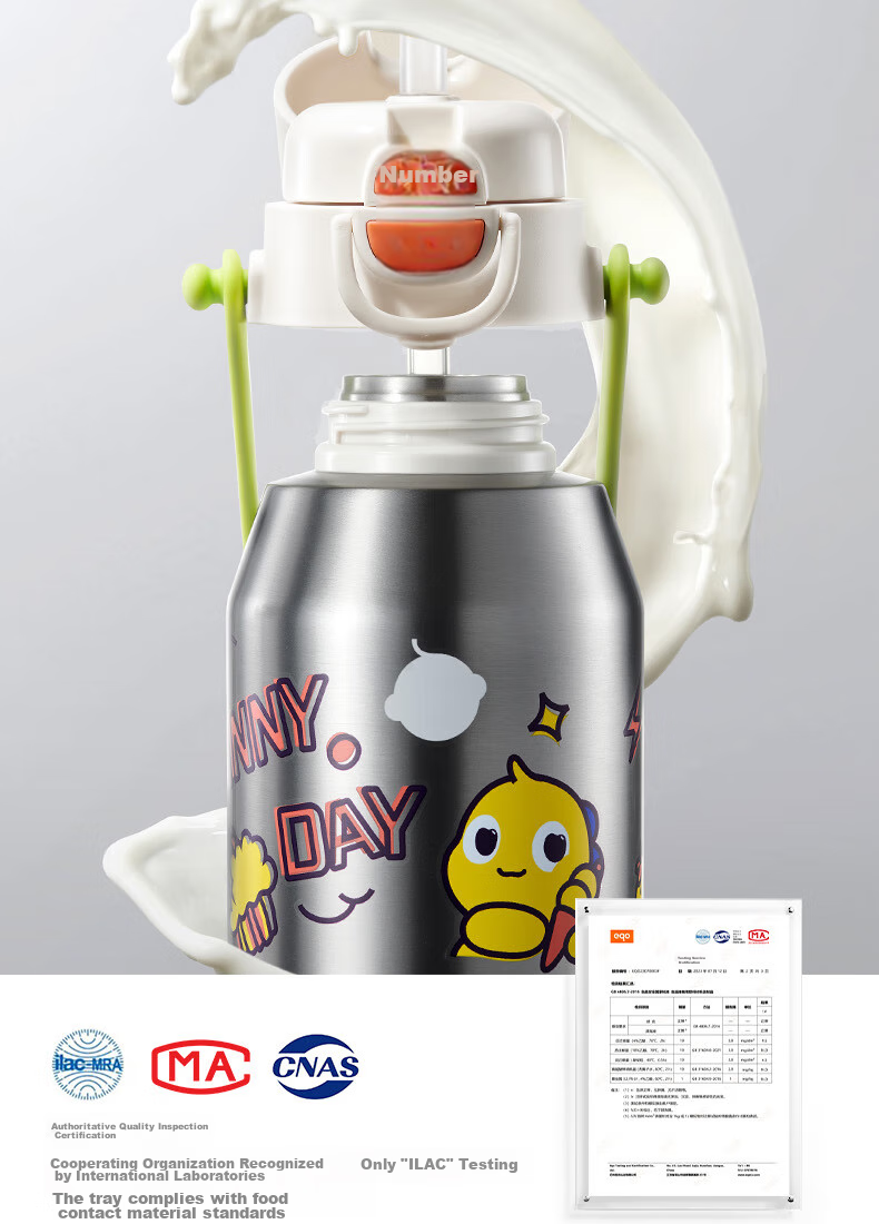 Babycare Large Capacity Insulated Water Bottle with Straw for Toddlers And Children, School Water Cup, 450ml 16