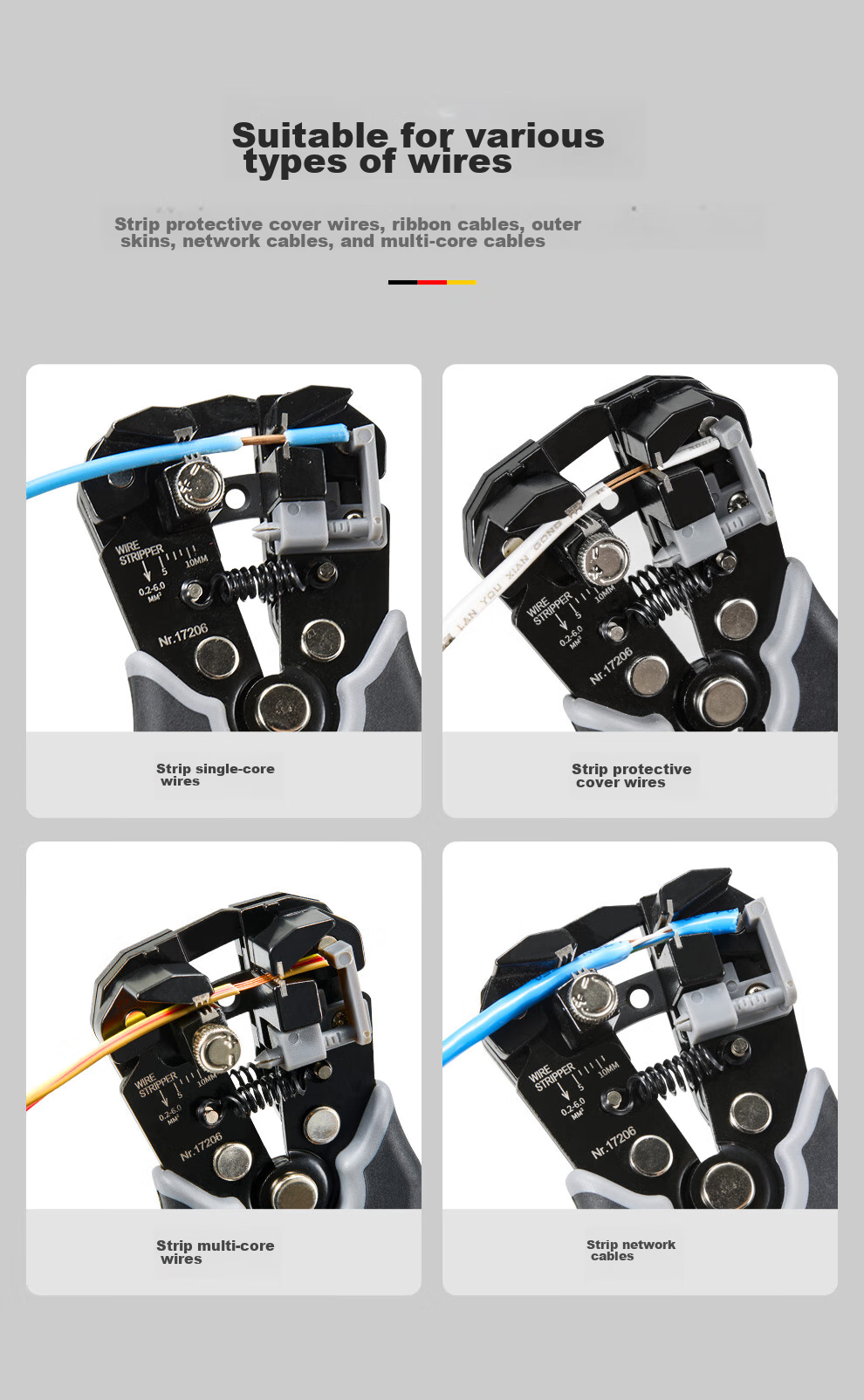 MASTERPROOF Automatic Wire Stripper, Electrician's Specialized Wire Stripping Pliers, Wire Pulling Pliers, Wire Crimping Pliers, Wire Cutting Pliers, Terminal Stripper, Wire Peeling Pliers, Wiring Tool 6