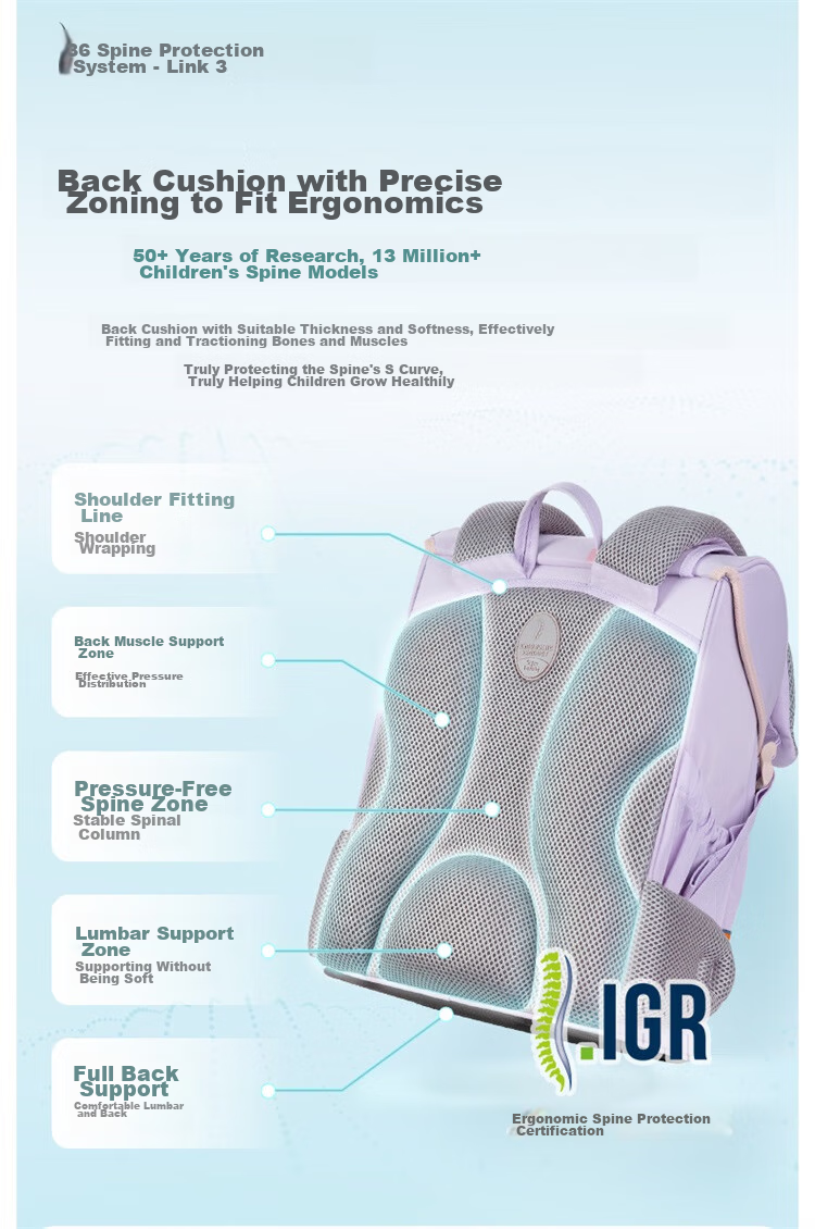 TigerFamily Backpack for Primary School Students Grades 1-3 Children's Spine-Protecting Lightweight Large-Capacity Shoulder Bag Backpack 13