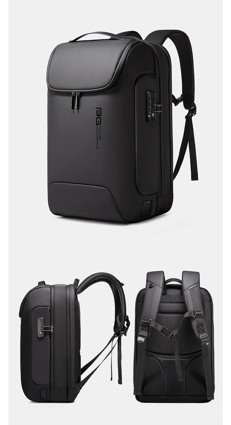 Bange Multifunctional Anti-Theft Laptop Backpack, Business Commute Travel, Wet And Dry Separation, Men's Backpack, 721646 Black 17