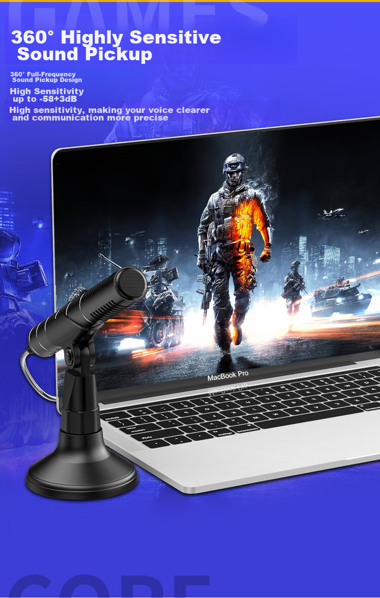 SAST OK-57B Computer Microphone for Desktop, Laptop, Conference, Online Classes, Video Games, Remote Voice Broadcasting, PUBG, USB Sound Card Wired Mic Condenser 21