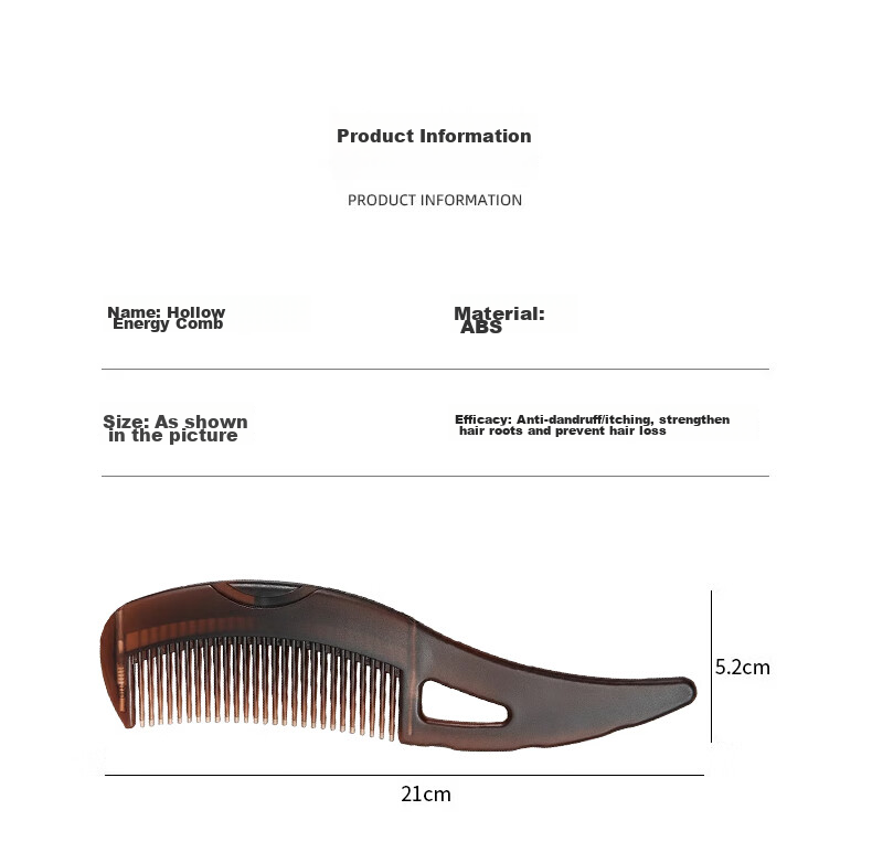 Jiashigao Hollow Comb for Oil Control And Energy, Dandruff Removal, Meridian Massage, Men's And Women's No-Rinse Cleansing And Volumizing Tool 5