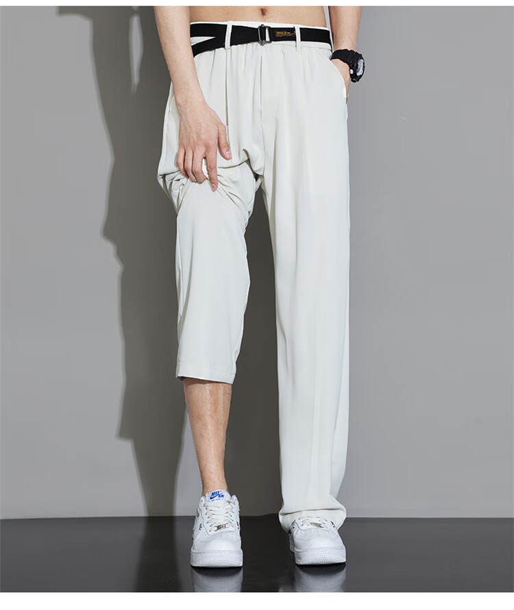 Touhaoqingnian Casual Pants for Men, Spring And Autumn Loose-Fitting High-Quality Draping Tapered Trousers, Plus Size Wide-Leg Dress Pants, Black, M 14