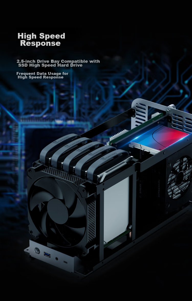 JONSBO N3 Black NAS Case (ITX Motherboard, Aluminum Shell, SFX Power Supply Position, Upper And Lower Compartment Structure, 8+1 Hard Drive Bays, Built-In 100mm*2 Fans) 9