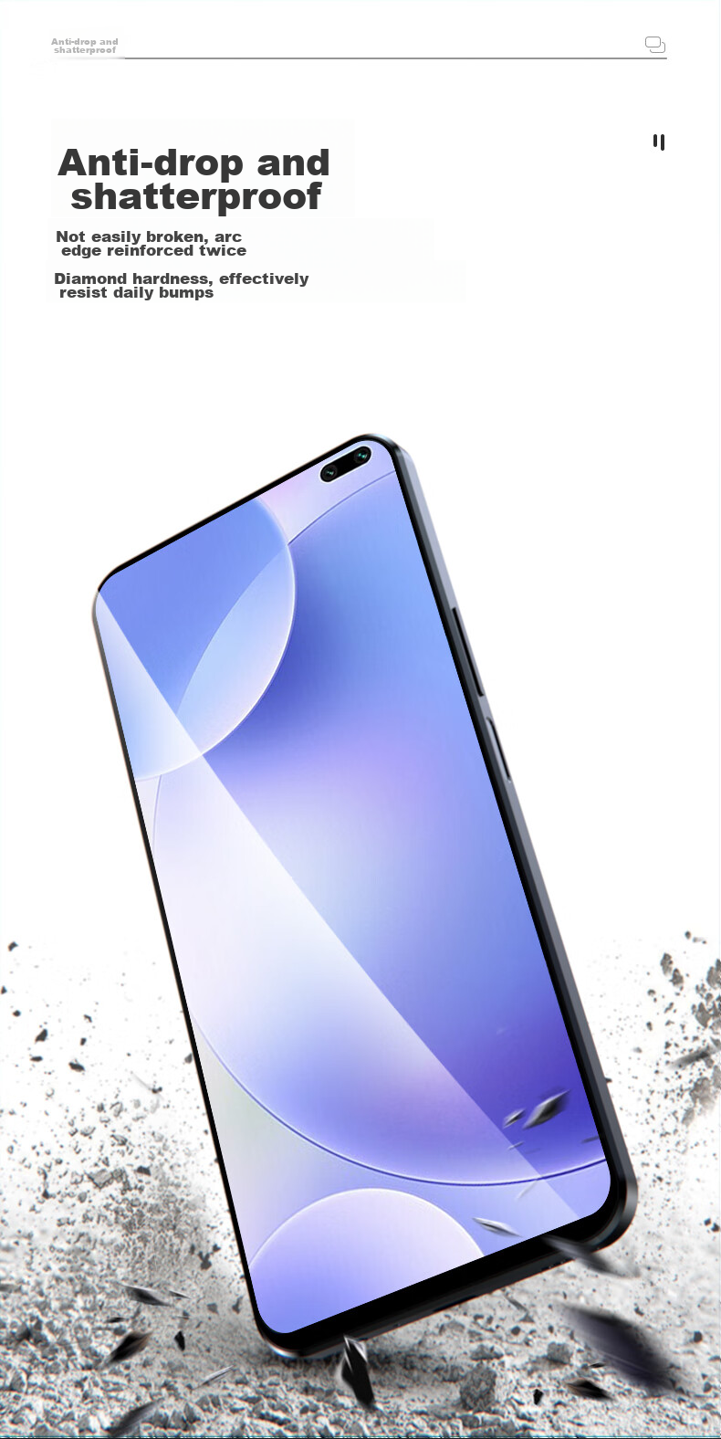 LLUNC [2-Pack] Tempered Glass Screen Protector for Redmi K30/K30s/Pro, Compatible with Redmi K30s Ultimate Edition And Commemorative Edition, Non-Full Screen Xiaomi Phone Film, HD Anti-Drop Protective Film 7