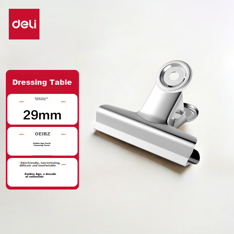 Deli Round Metal Binder Clips, Mountain-Shaped Metal Binder Clips, Rust-Resistant Binder Clips in Bags, Office Supplies, Round Metal Binder Clips 29mm in Bags (6 Pieces/pack), 9525