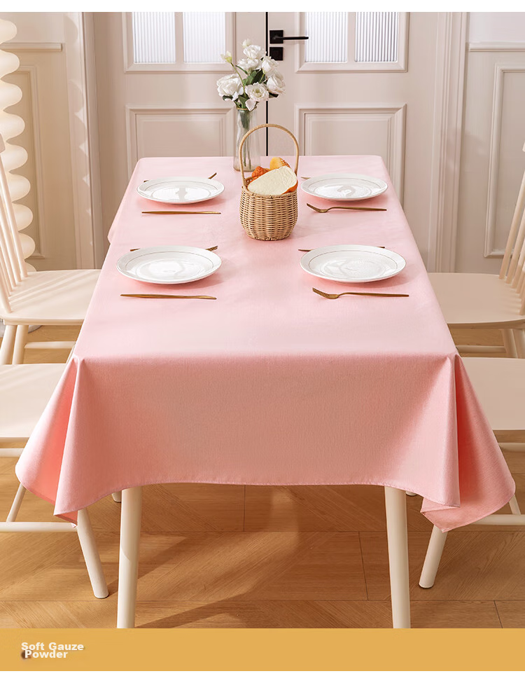 JD Original Large White Tablecloth, Waterproof And Oil-Resistant, Washable Fabric Table Cover, Thickened Table Mat for Dining Table And Coffee Table, 137x180cm 24
