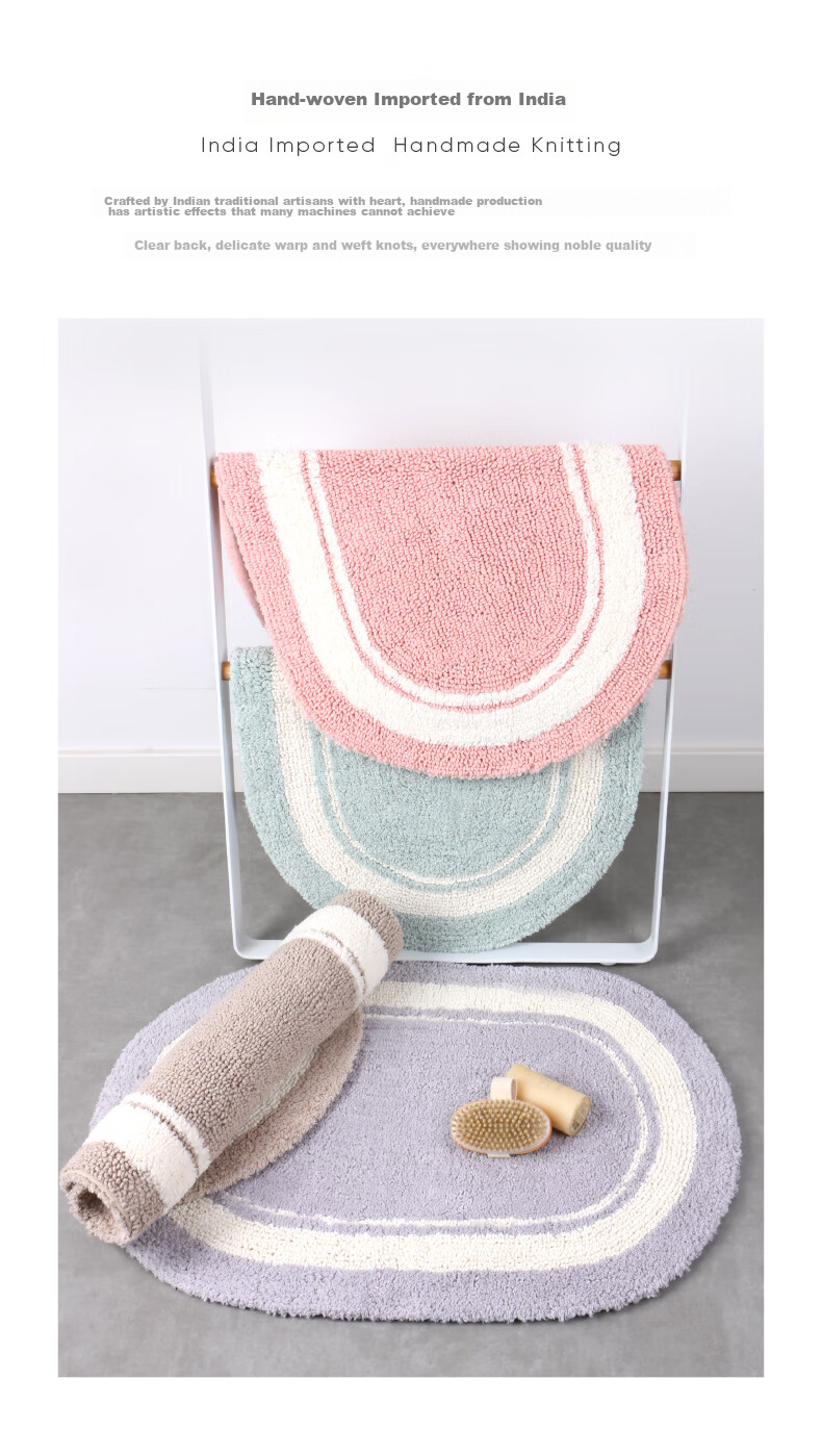 Amarelle Elegant High-End Hotel Ultra-Soft Absorbent Non-Slip Bathroom Mat, Pink (50*80cm) 6
