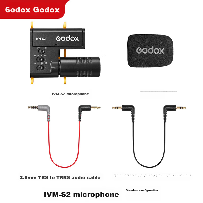 Godox IVM-S2 Microphone for Camera, DSLR Interview Live Streaming Recording, Directional Condenser Microphone Audio Equipment