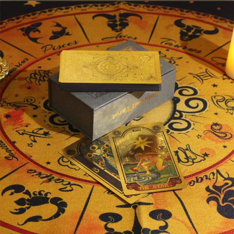 Miaoji Authentic Rider-Waite Tarot Cards PVC High-Quality Gold Foil Full Set Waterproof Gift Box Simple Packaging Devil Eye MJ8659 3