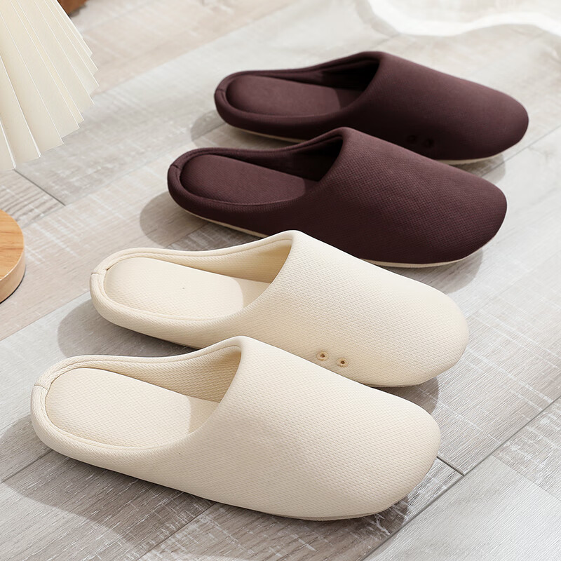 TZLDN Japanese Style Cotton Slippers for Women Autumn Winter Breathable Indoor Fabric Sole Home Floor Couple Slippers Men Pink Size 36-37