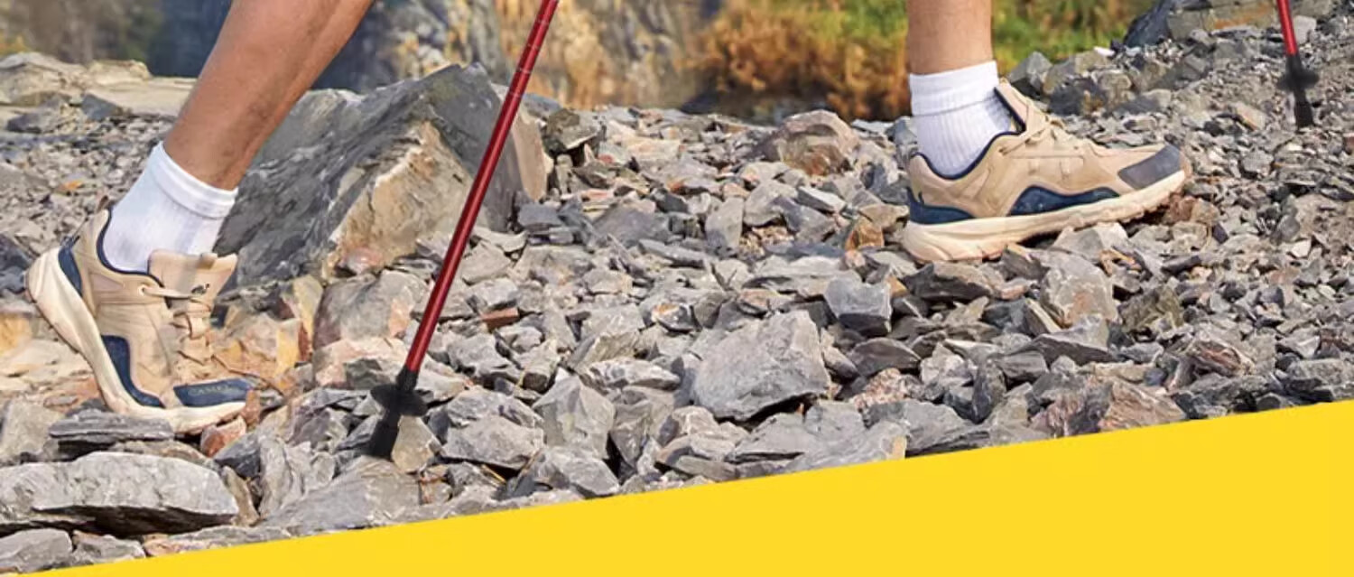 CAMEL Trekking Pole, Aluminum Alloy Lightweight Telescopic Folding Hiking Stick, Anti-Slip Walking Stick for Elderly, Climbing Pole 4674 2