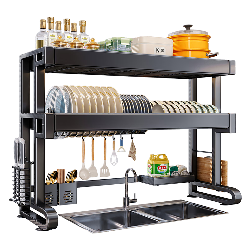 Shuaishi Kitchen Utensil Storage Rack, Sink Drainer Rack, Dish Rack, Bowl And Plate Washing Rack, Sink Organizer Shelf