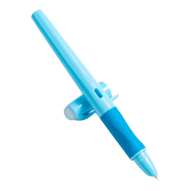 Deli Erasable F Nib Fountain Pen for Students And Children, Posture Correction, Write And Erase (1 Pen with 2 Ink Cartridges And 1 Pen Filler) SF541 Crystal Blue SF541 F Nib (Approximately 0.5mm)