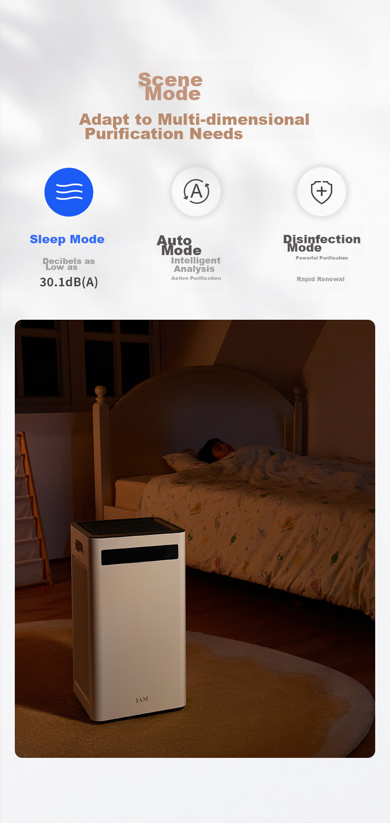IAM Air Purifier KJ500F Pro, Home Formaldehyde Removal, Bedroom Disinfection, Smoke Absorption, Small Negative Ion Disinfection Machine M8mini Gift 17