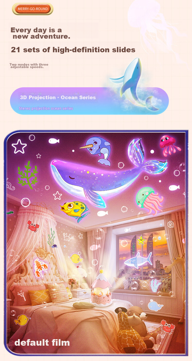 Mixiaoshu Starry Sky Projection Lamp Children's Toy Gift for Girls And Boys Aged 7-14 Birthday Present Music Box with Sound 9