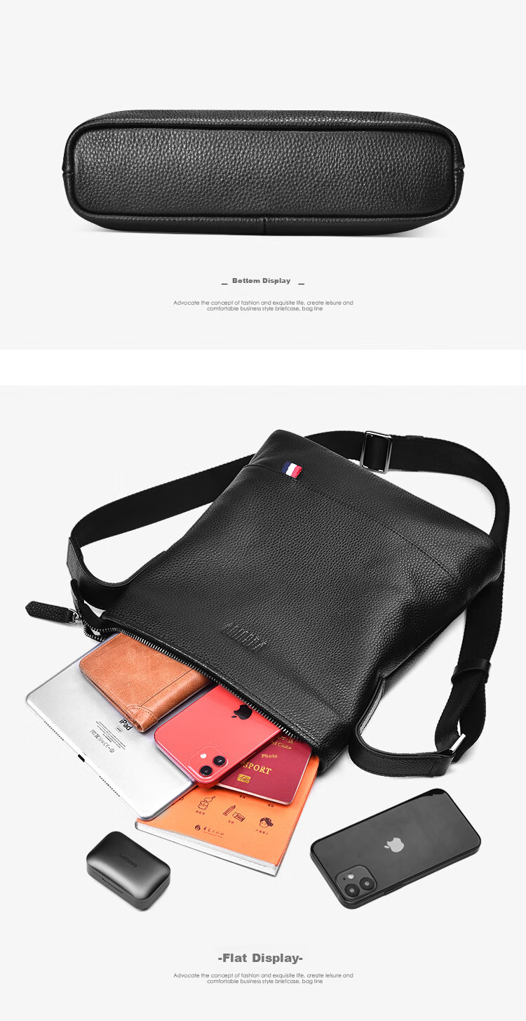 Pabojoe Men's Handbag, Shoulder Bag, Crossbody Bag, Top-Grain Leather, Soft And Fashionable Sports Bag for Men, Vertical Style, Birthday Gift for Husband 16