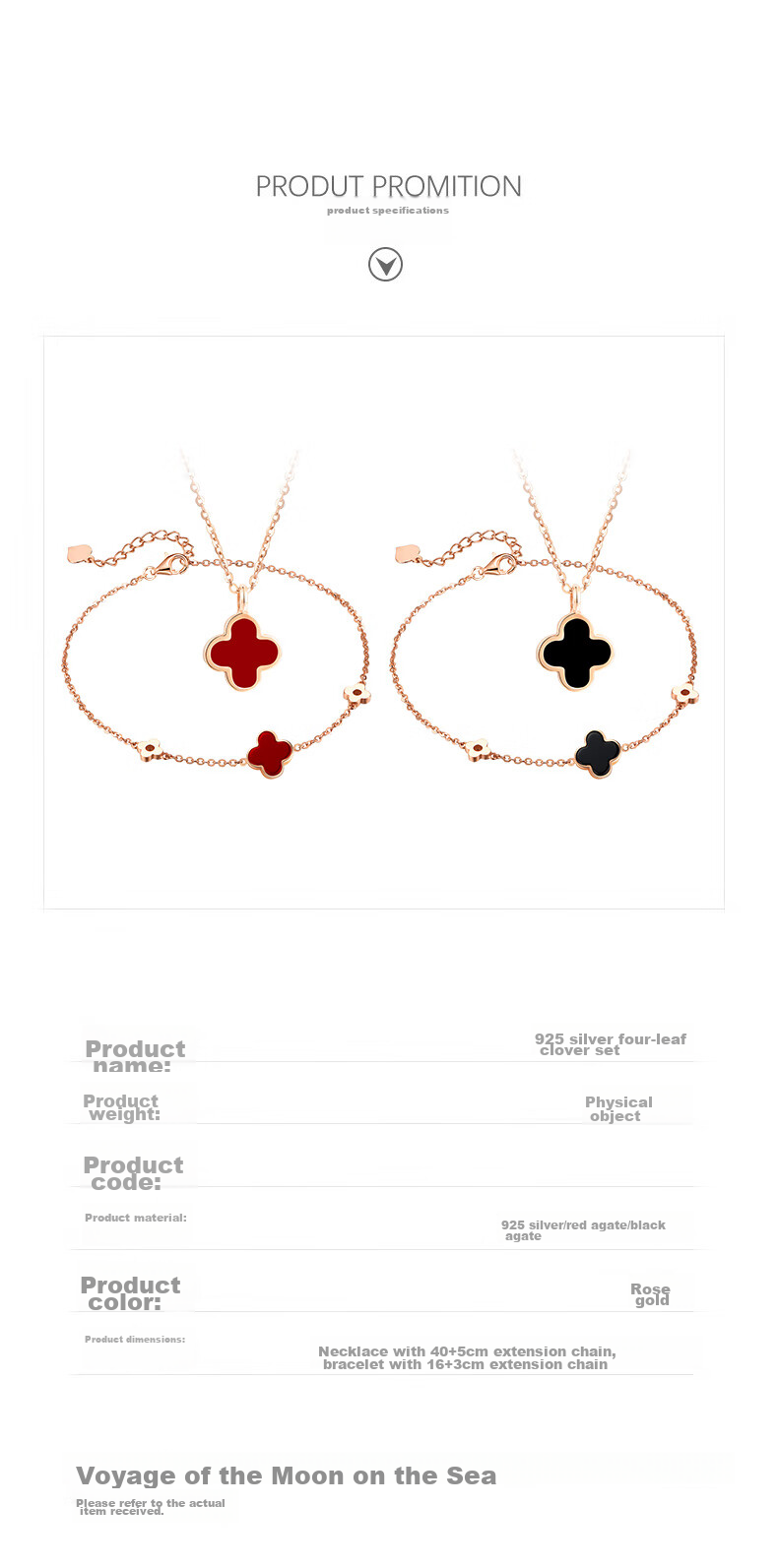 Grace Girl Four-Leaf Clover Necklace for Women, Simple And Elegant Rose Gold Collarbone Chain, Anniversary Birthday Gift for Girlfriend 5