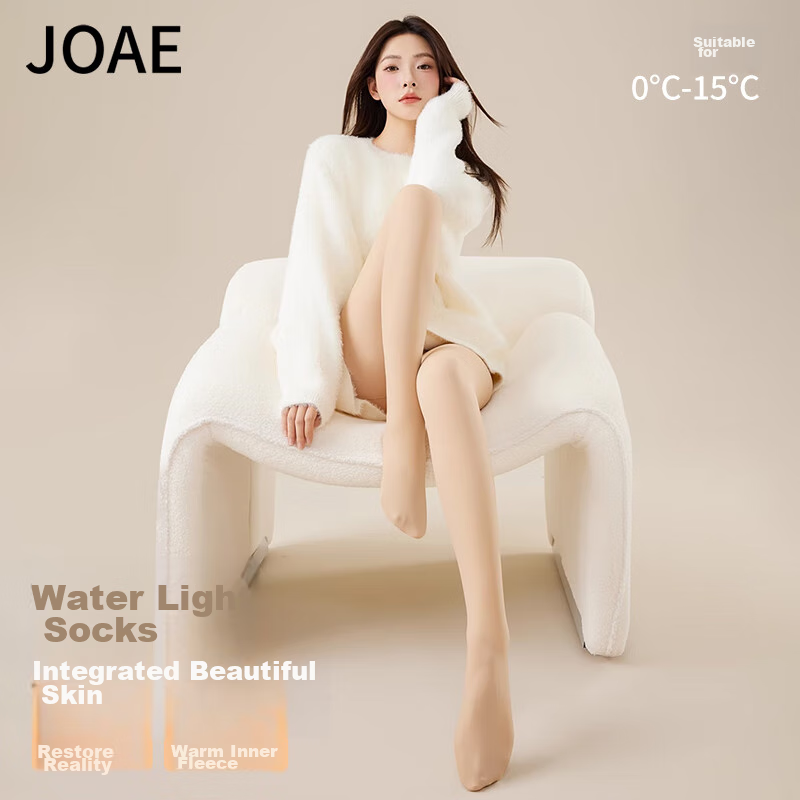 JOAE [Shuiguang Socks] High-Waist Leg-Shaping Miracle Tummy Control Shaping Thick Base Layer Pants for Women, Spring And Autumn Fleece-Lined Pantyhose Black