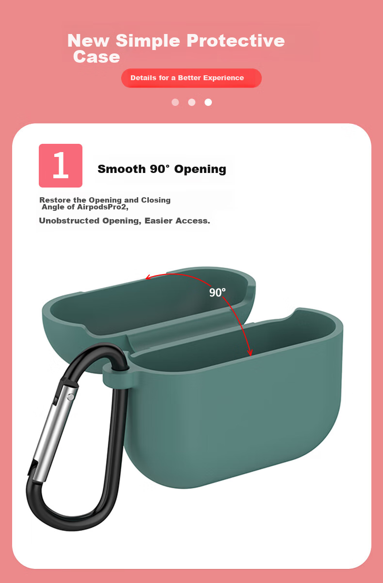 KMaxAI AirPods Pro Second Generation Protective Case, Silicone Soft Shell with Lanyard Hook, Apple True Wireless Earphones 2, C-Type Frosted Case, Anti-Fingerprint, Solid Color Simple Design, Xiangyi Ka 2