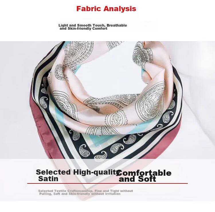 GLO-STORY Silk Scarf for Women, Fashionable Elegant Small Square Scarf Versatile Elegant Decorative Neck Scarf WSJ814049 Red 2