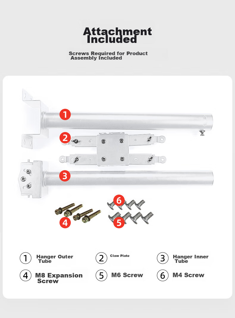 HONGYING Projector Ceiling Mount, Extendable Length 0.85-1.45 Meters, Suitable for Epson, BenQ, Panasonic, Sony Projectors of Various Models, Black 8