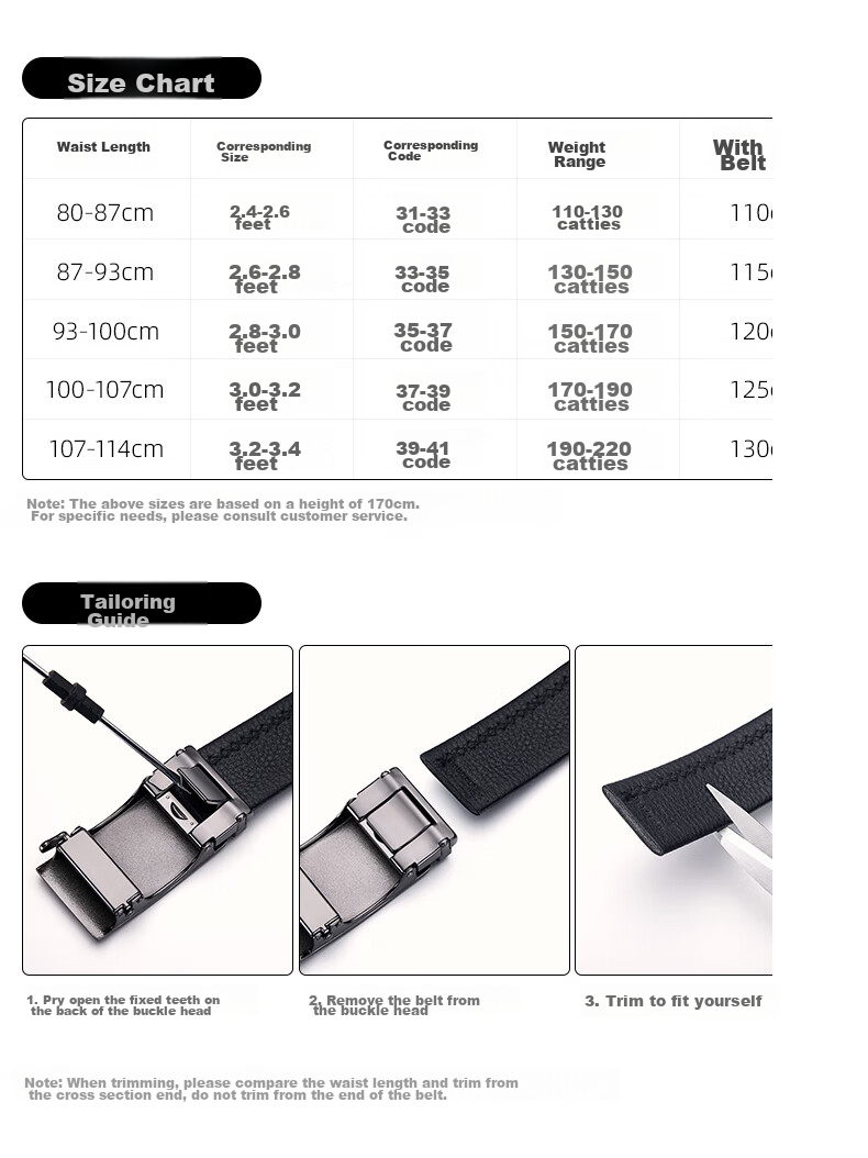 LAORENTOU Men's Leather Belt with Automatic Buckle, Waist Belt for Young And Middle-Aged Men, Birthday Gift for Boyfriend, 115-125cm 11
