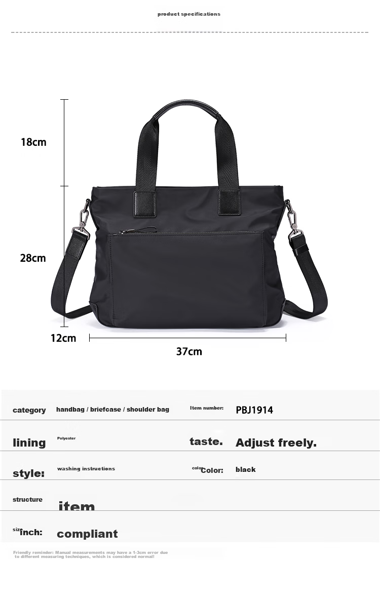 Pabojoe Men's Handbag, Business Briefcase, Large Capacity Laptop Bag, Document Bag, Shoulder Crossbody Bag 10