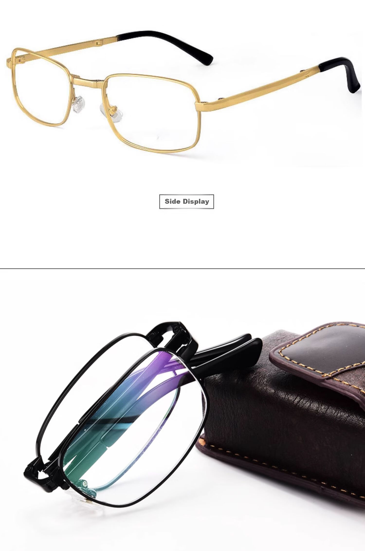 LESCA LUNETIER High-Definition Reading Glasses for Men, Anti-Blue Light Foldable Portable Genuine Eyewear for Elderly, Silver, 150 Degrees, Father's Day 12