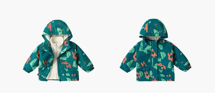 Dudujia Children's Windbreaker Jacket, Autumn And Winter Boys' Three-In Coat, Spring And Fall Girls' Clothing, Kids' Outerwear, Beige, Size 100 10