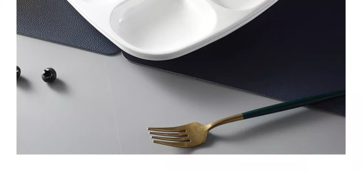 Chuwanya Melamine Fast Food Tray, Round Six-Compartment Imitation Porcelain Serving Plate, Commercial Use for Factories And School Cafeterias, Tableware And Meal Box 7