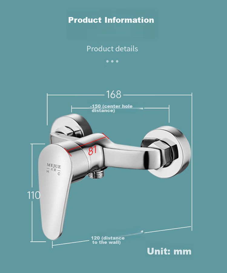 MEJUE Hot And Cold Water Faucet Shower Head Brass Body Thickened Bathroom Mixer Valve Concealed Installation Z-013092 8