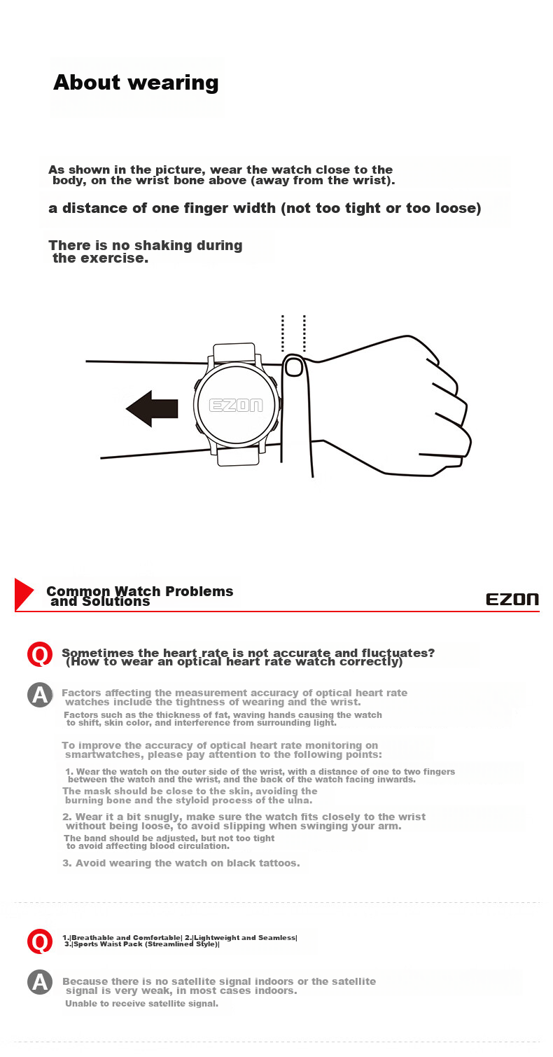 EZON Outdoor Running Watch, Dynamic Heart Rate Monitor, Speedometer, Professional Marathon Sports Watch T935 19