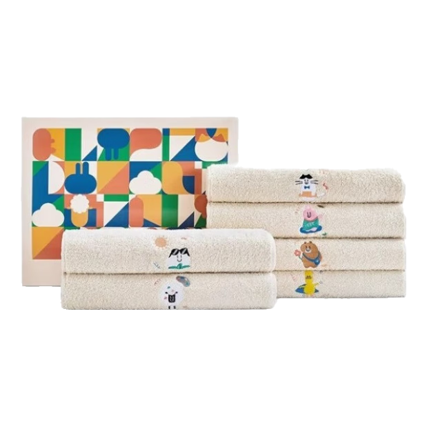 Sanli Children's Towels, Organic Cotton Kids' Towels, Pure Cotton Baby Towels, Cute Home Use Soft Absorbent, 6-Pack Gift Box Set, Sports