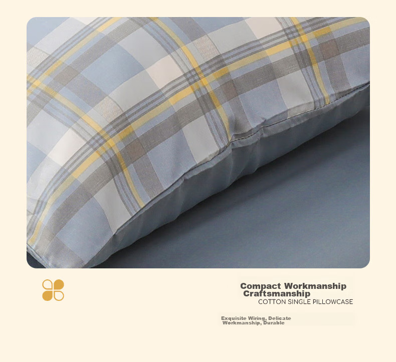 Grace 100% Cotton Pillowcase, Class A, 7A Antibacterial Fabric Pillow Cover, Gentleman Pattern, Set of Two, 48*74cm 13