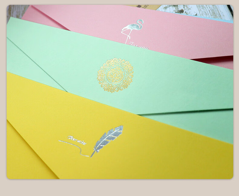 Befon Colorful Envelope And Letter Set, Teacher's Day European Vintage Gold-Stamped Love Letter Exquisite Birthday Card Thickened Postcard Gift for Teachers, 33-Piece Set 0709 4