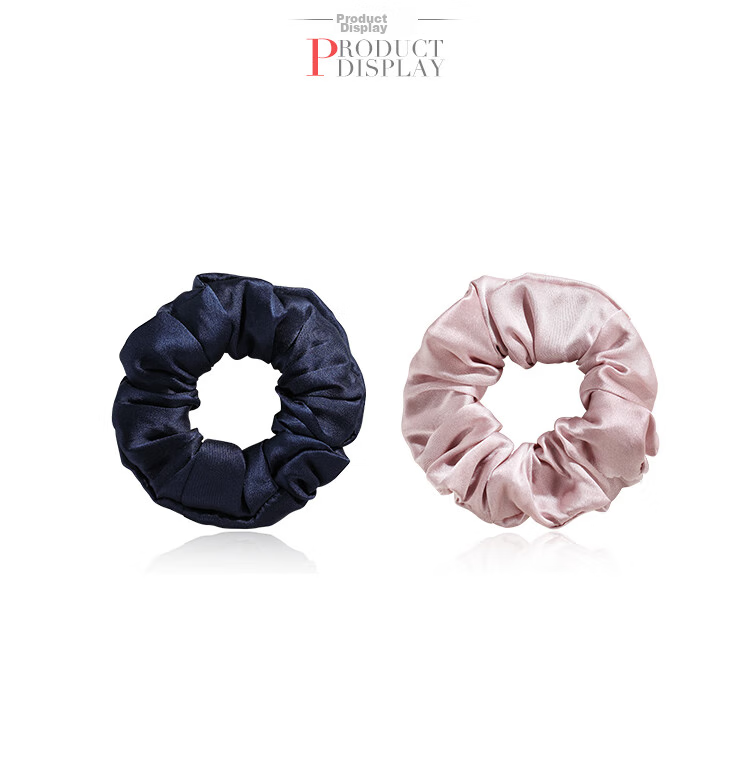 CHIMERA 2 Pieces Silk Hair Ties, Mulberry Silk Hair Bands, Hair Elastics, Hair Flowers, Hair Accessories for Women, Mid-Autumn Festival Gift 22