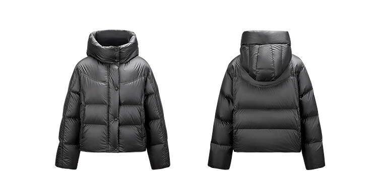 Taipingniao Women's down Jacket with Hood, Puffer Winter Warm Coat, Pink Short Style, XS 41