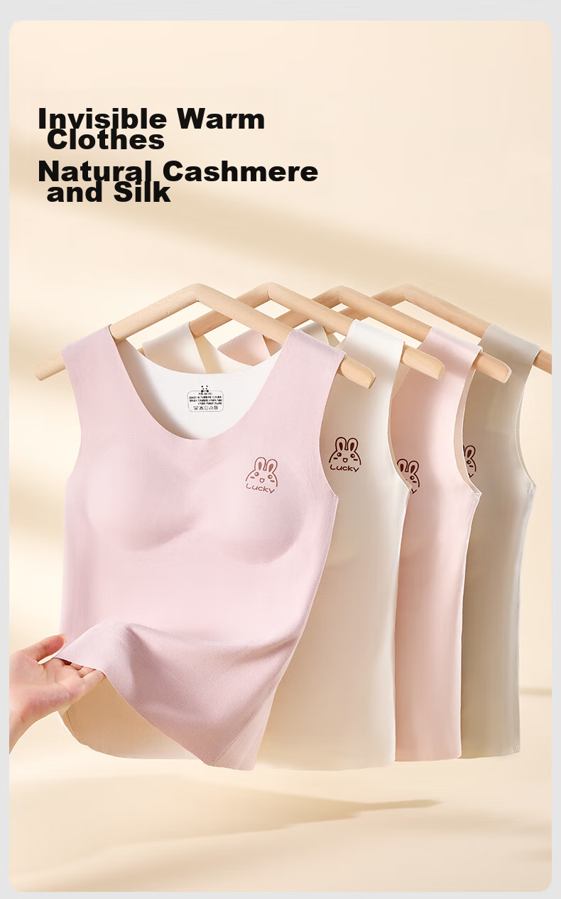 YUZHAOLIN 2-Pack Girls' Underwear, Warm Teenage Camisole, Seamless Bra for Middle And High School Students, Elementary School Children, And Older Teens 1