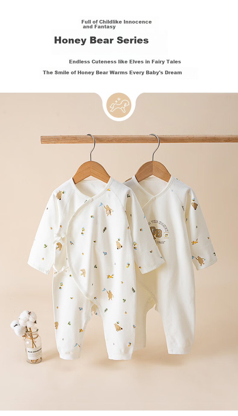 Gb Baby Short-Sleeve Bodysuit, Infant Summer Class A Pure Cotton Romper Air Conditioning Suit, 5A Antibacterial Onesie 2-Piece Set 5