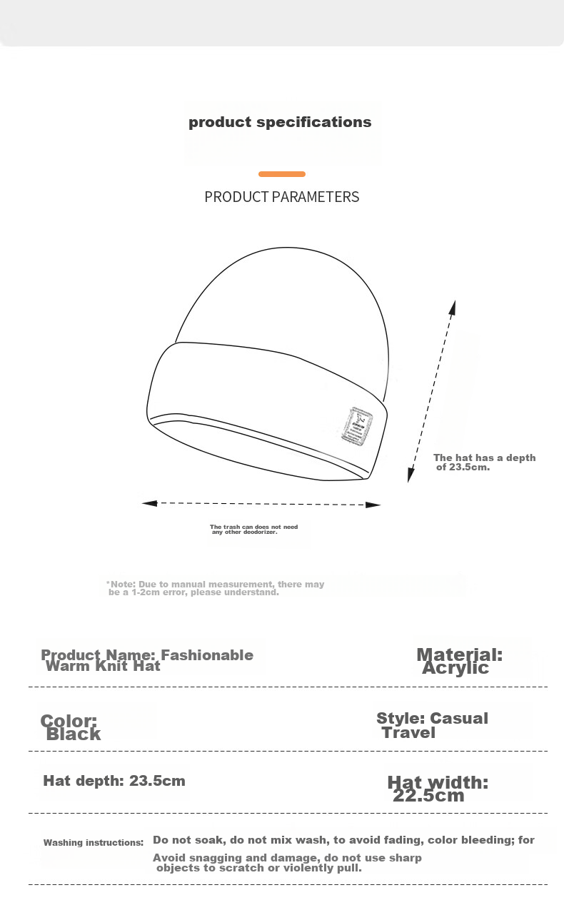 GLO-STORY Winter Knitted Hat for Men And Women with Fleece Lining, Warm Neck Gaiter, Thickened Wool Hat with Ear Protection, Cold-Proof Gray Cap 6