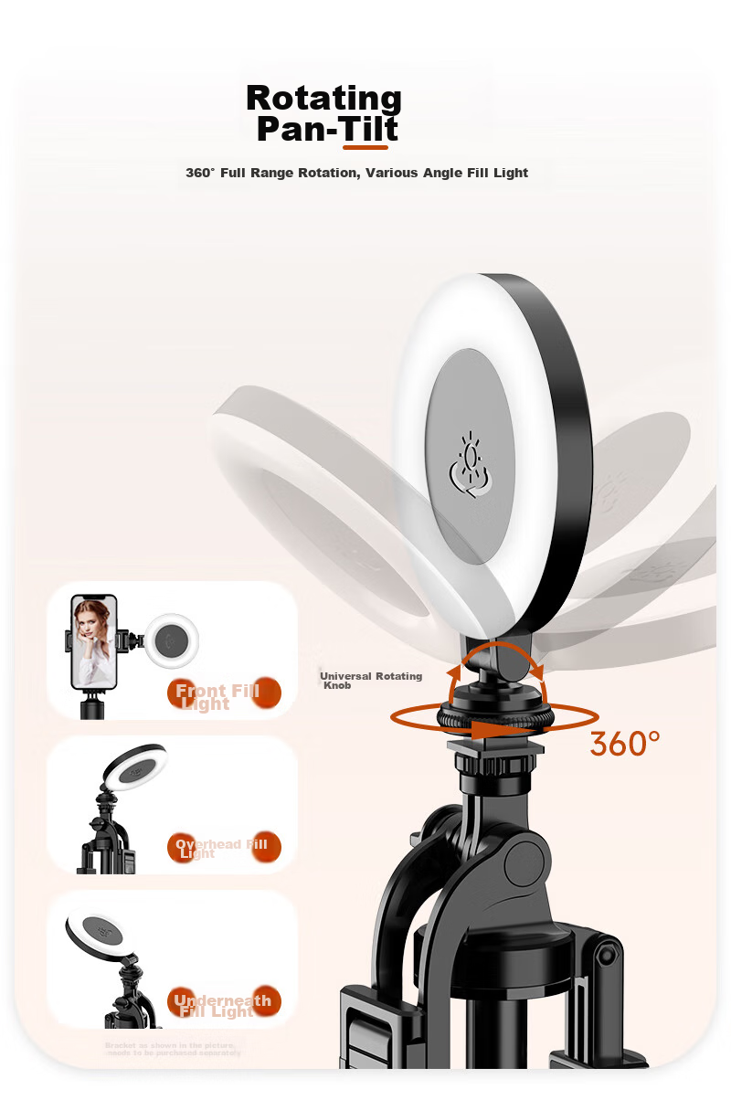Selfieshow Live Streaming Fill Light for Streamers, Indoor Desktop Photography Light, Food Atmosphere Lamp, Handheld Soft Light Beauty Light, Professional Camera Portable Pocket Light 3